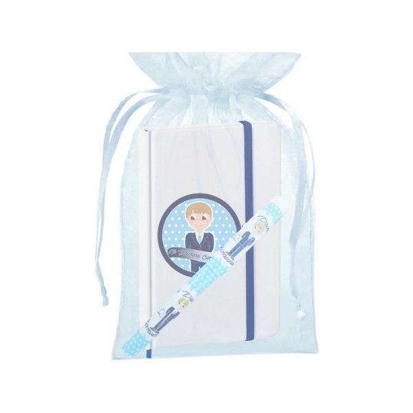 Bolígrafo Comunión Niño, Con Bolsa Y Libreta Con Adhesivo