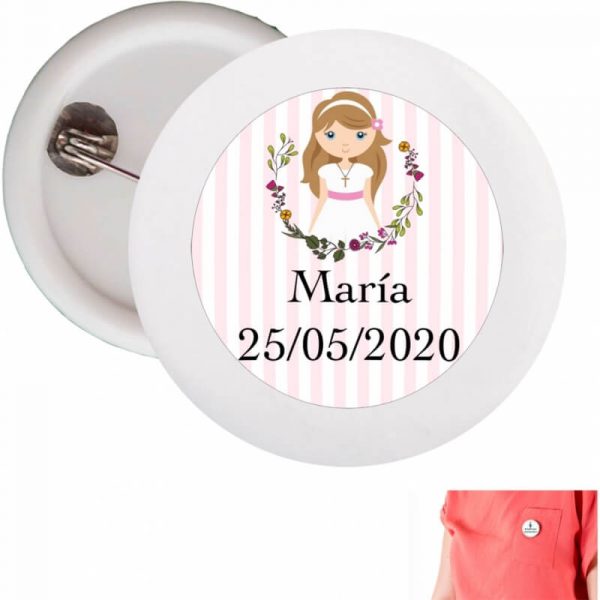 Chapa Personalizada Niña Comunión Detalles Personalizados