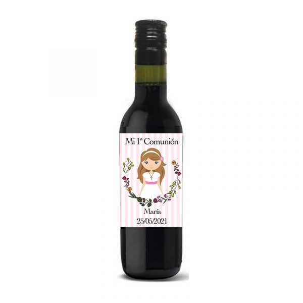 Detalles Invitados Comunión Botella Tinto Personalizada