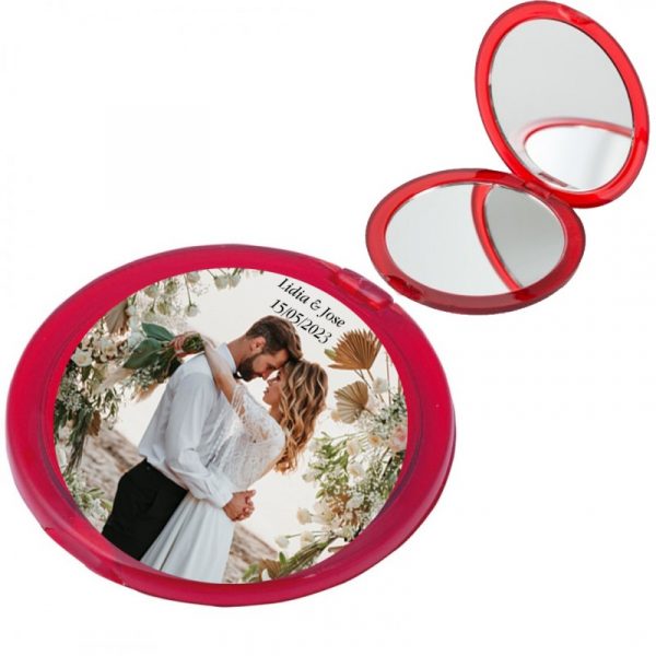 Espejo Personalizado a Todo Color con Foto y Texto para Boda, Bautizo, Comunión, Cumpleaños o Empresa