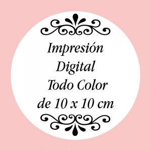 Personalización con Impresión Digital con Texto, Foto o Logo a Todo Color de 10 x 10 cm