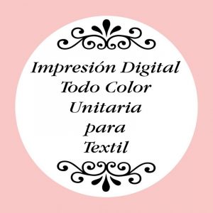 Personalización con Impresión Digital con Texto, Foto o Logo a Todo Color para 1 Unidad de Textil